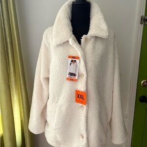 Cozy White Sherpa Jacket XXL